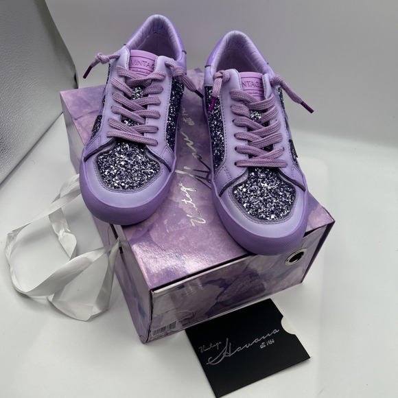NEW Vintage Havana Levels Sneakers, Women's SZ: 8 M,Purple/Glitter - Picture 2 of 16